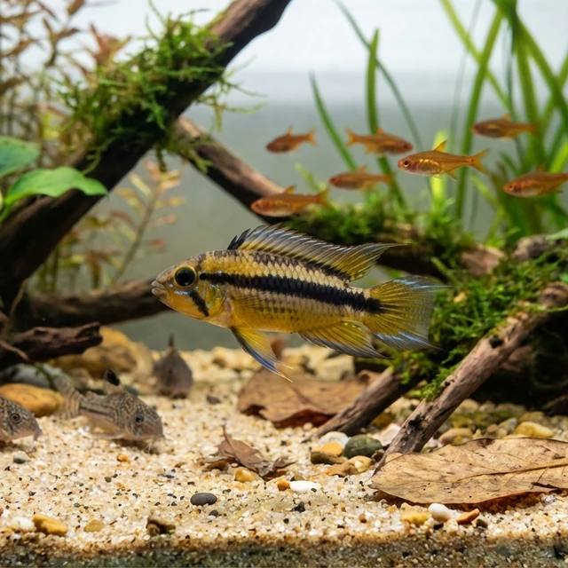 Black Stripe Dwarf Cichlid