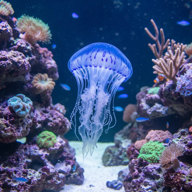 Blue Blubber Jellyfish