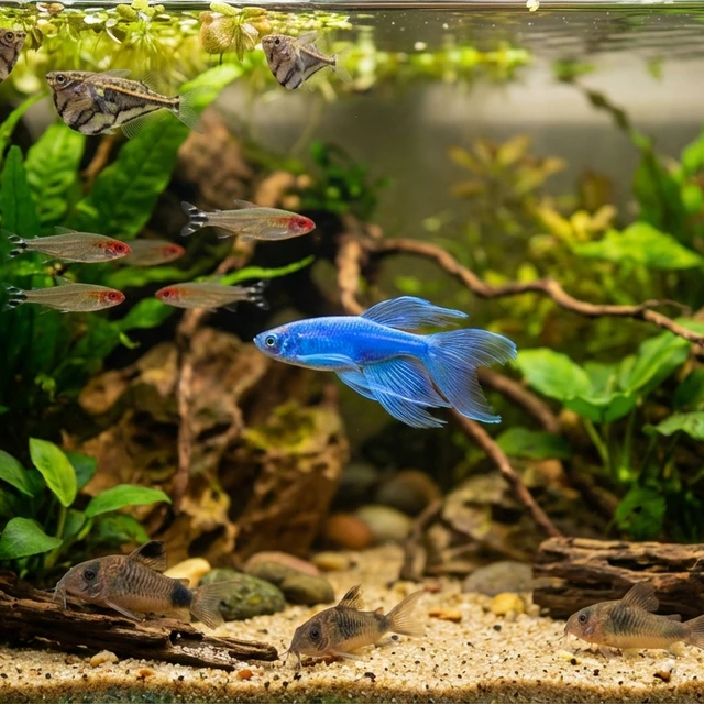 Cosmic Blue Longfin Danio GloFish